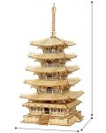 Дървен 3D пъзел Robo Time от 275 части - Пететажна пагода - 2t